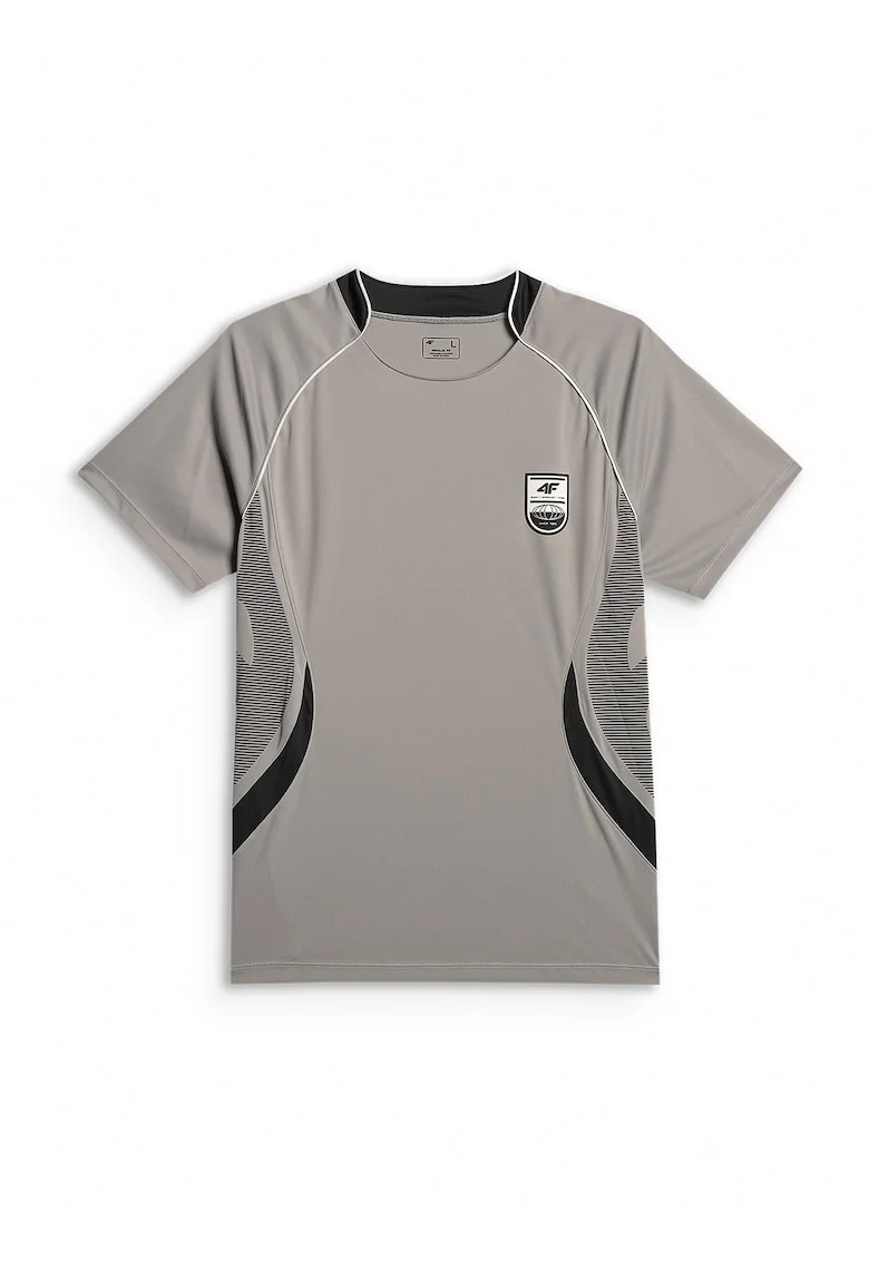 Tricou sport pentru barbati,  regular, uscare rapida, poliester, gri
