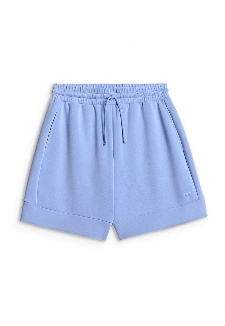 Pantaloni scurti de trening dama,  regular, ajustabili, albastru, modal