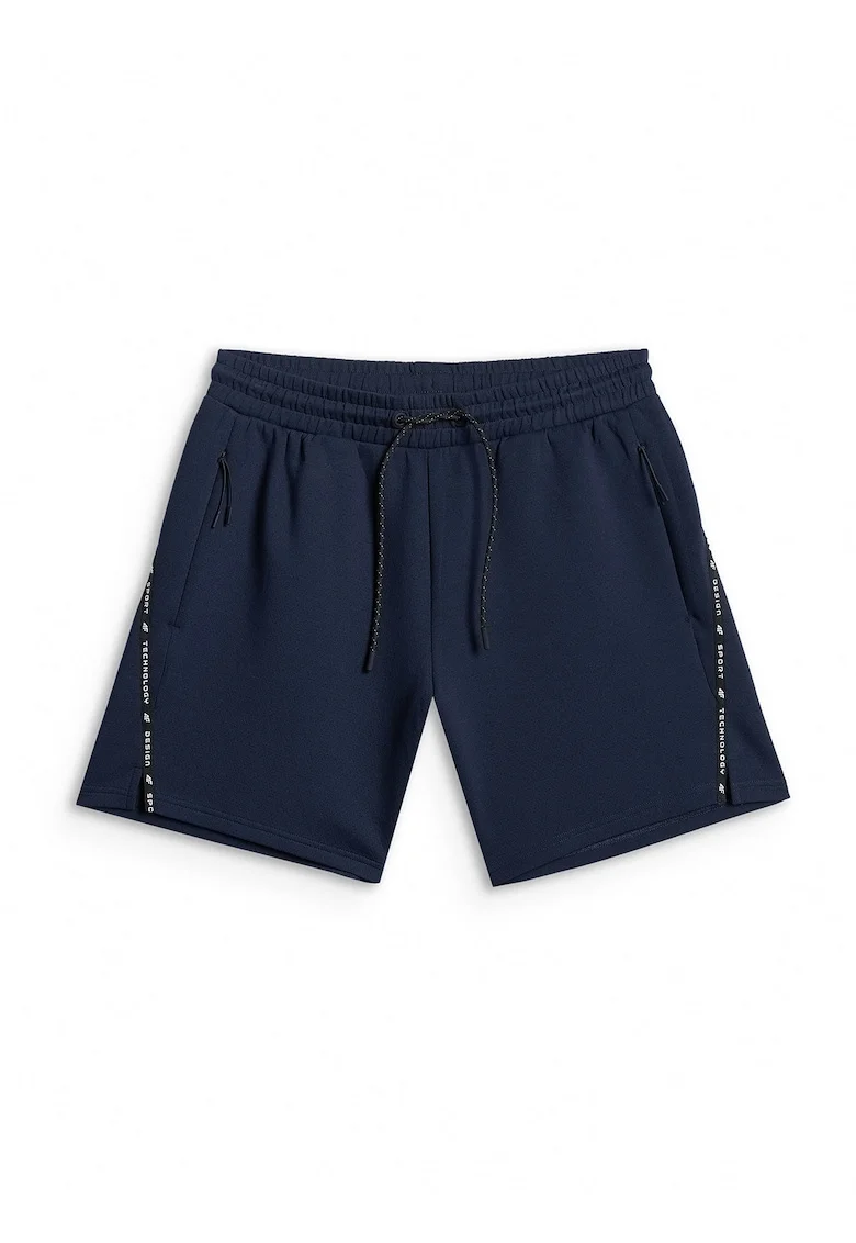 Pantaloni sport barbati  bleumarin, talie medie, 2 buzunare cu fermoar