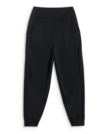 Pantaloni sport dama,  jogger, talie inalta, doua buzunare, negru, modal