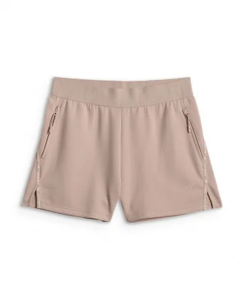 Pantaloni sport dama,  scurti, slim fit, bej, pentru fitness