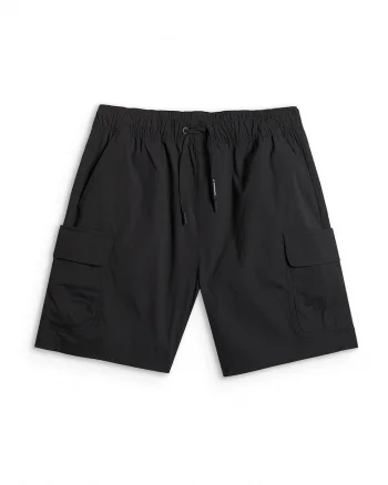 Pantaloni scurti barbati  impermeabili, rezistenti, negru, talie medie, croiala regulara
