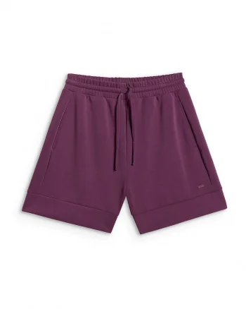 Pantaloni scurti de trening  dama, regular, mov, material moale cu modal, cu buzunare