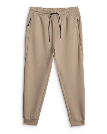 Pantaloni sport barbati,  jogger, bej, material confortabil