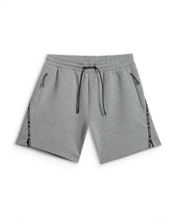 Pantaloni sport barbati  gri, talie medie, doua buzunare cu fermoar, tesatura moale