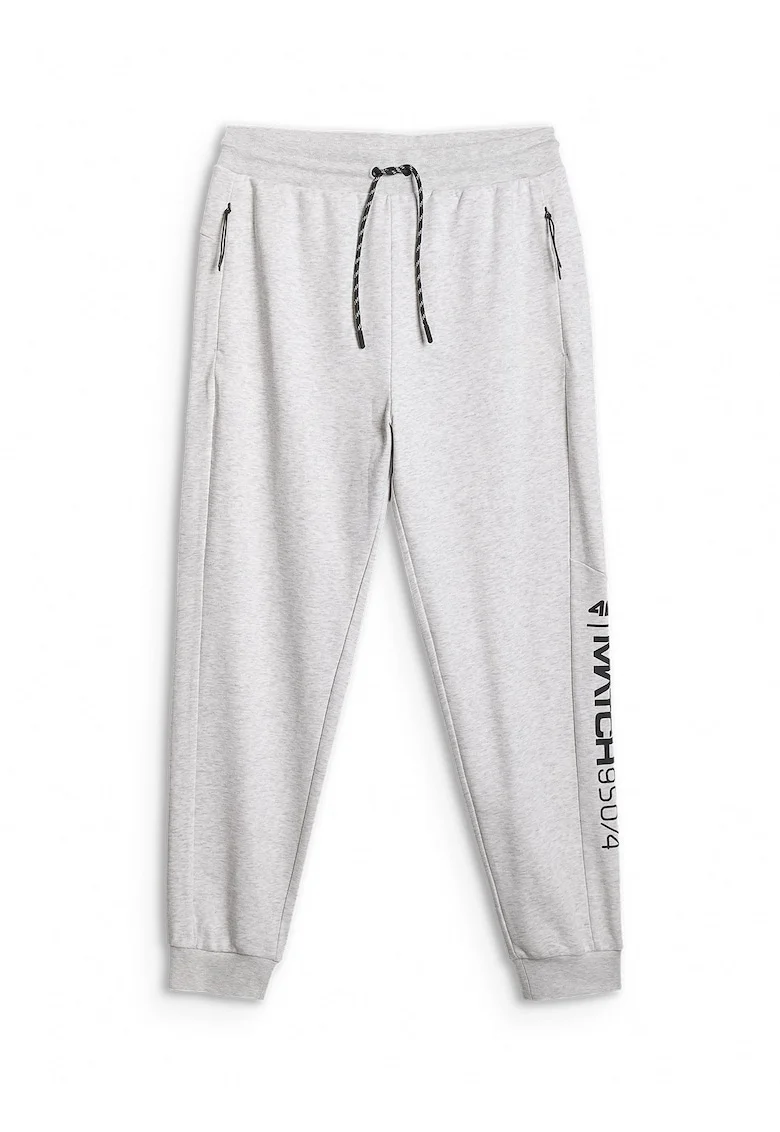 Pantaloni sport barbati  jogger, gri, bumbac,
