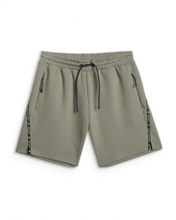Pantaloni sport barbati  kaki, talie medie, 2 buzunare cu fermoar, croiala regulata,