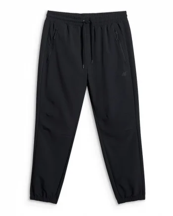 Pantaloni sport barbati,  casual, cu buzunare cu fermoar, negru, tesatura durabila
