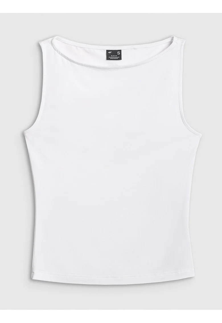 Maiou sport dama  croiala mulata, material moale, alb, modal