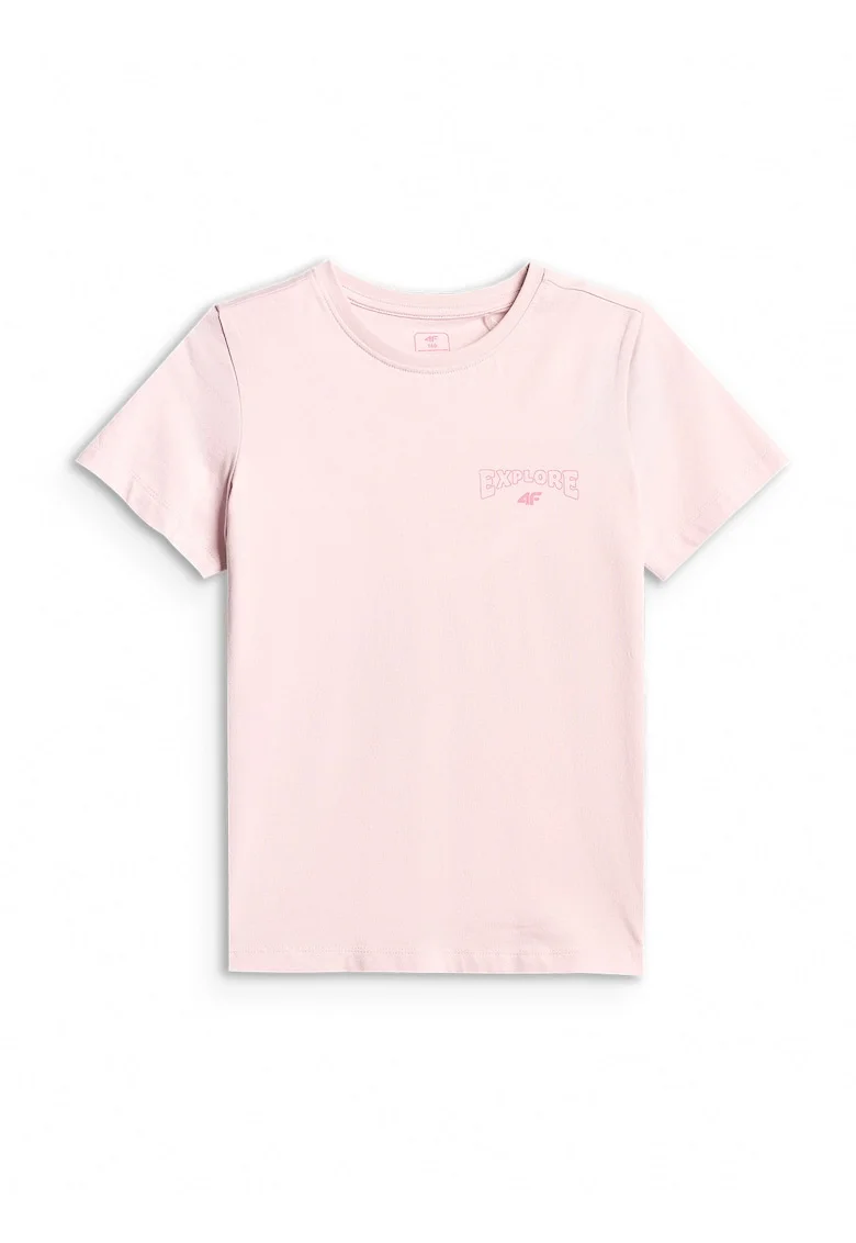 Tricou sport  pentru fete, bumbac, roz, croiala confortabila, model