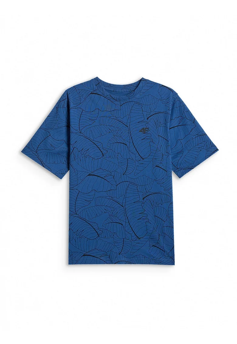 Tricou sport  pentru baieti, croiala lejera, imprimeu, albastru, bumbac