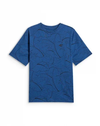 Tricou sport  pentru baieti, croiala lejera, imprimeu, albastru, bumbac