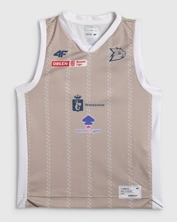 Maiou sportiv copii  Dziki Warszawa, bej, tehnologie 4FDry, material aerisit, de suporteri,