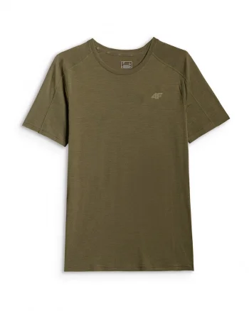Tricou trekking  lana merinos, uscare rapida, kaki, barbati,