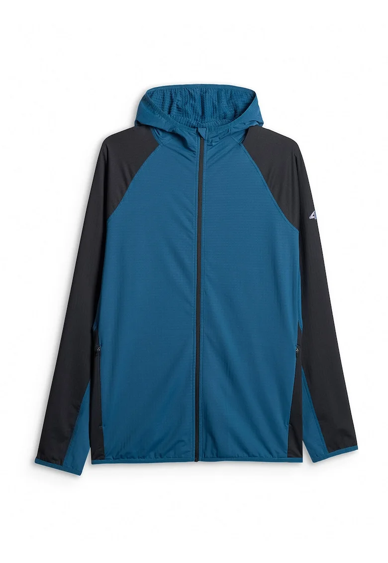 Hanorac barbati,  trekking, regular, turcoaz, cu gluga