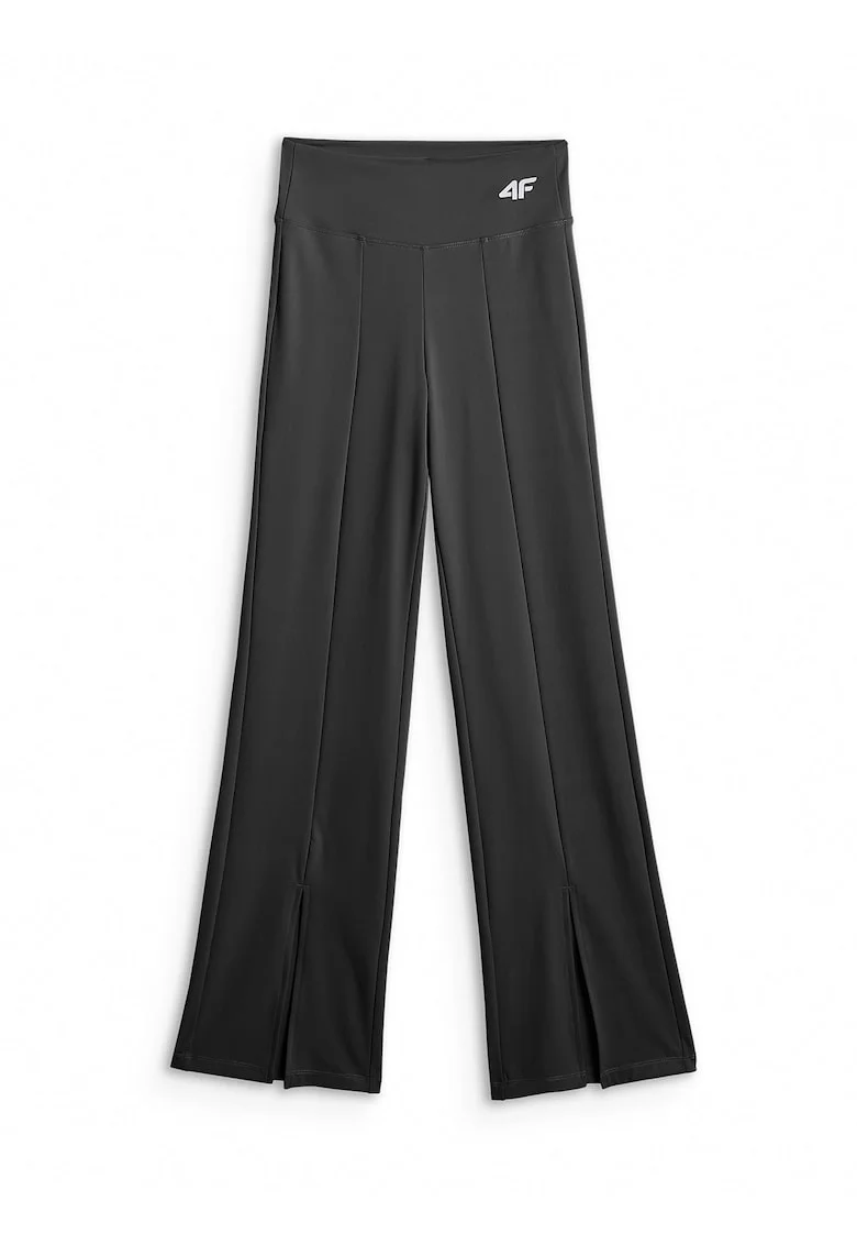 Pantaloni sport dama  antrenament, slim fit, craci evazati, negru