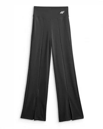 Pantaloni sport dama  antrenament, slim fit, craci evazati, negru