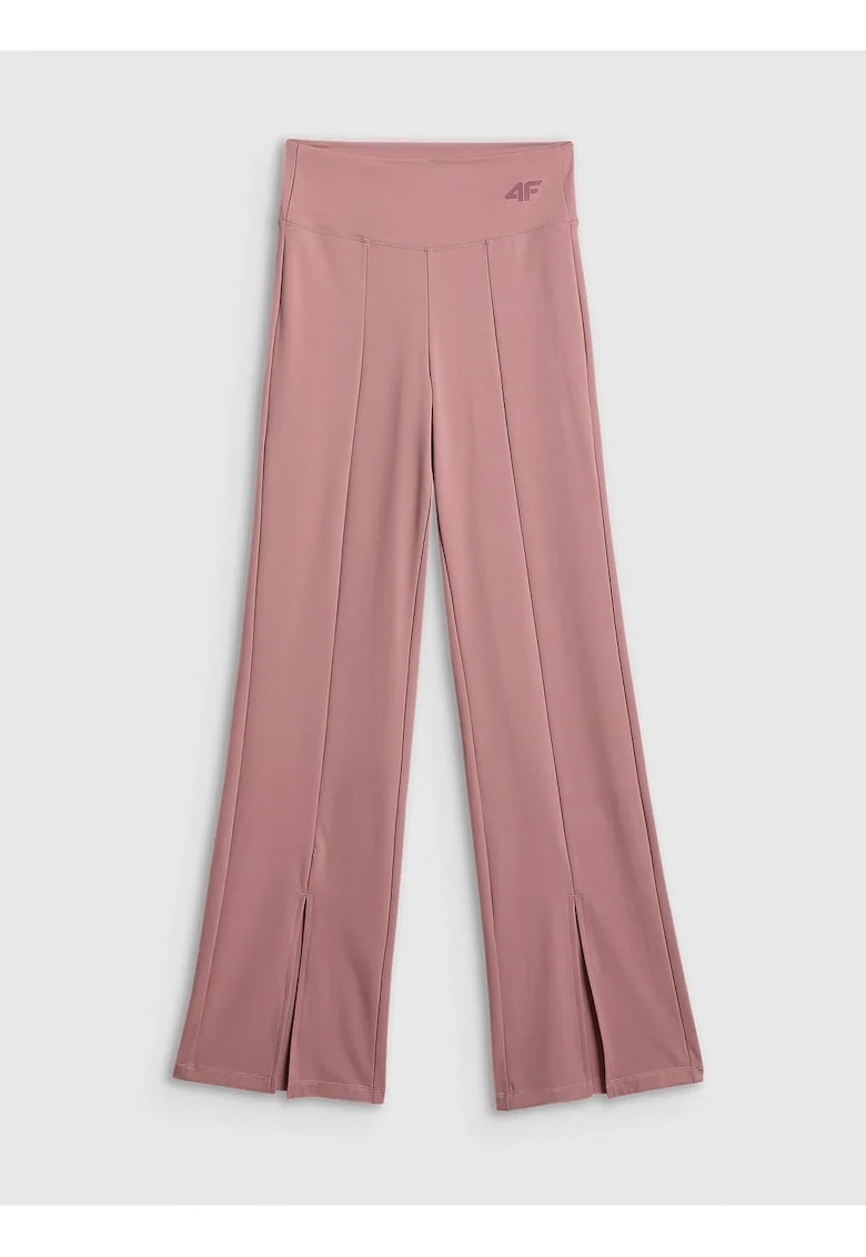 Pantaloni sport dama  antrenament, slim fit, talie inalta, roz, 4FDry