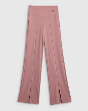Pantaloni sport dama  antrenament, slim fit, talie inalta, roz, 4FDry