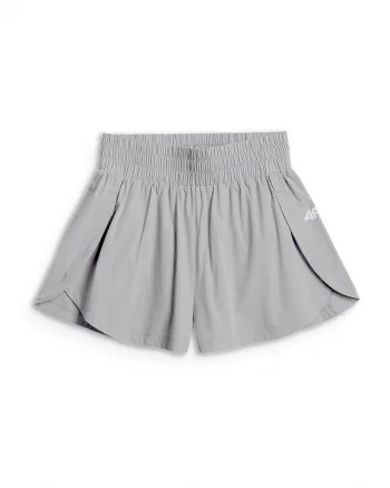 Pantaloni scurti de antrenament  gri, cu uscare rapida, talie inalta, pentru femei