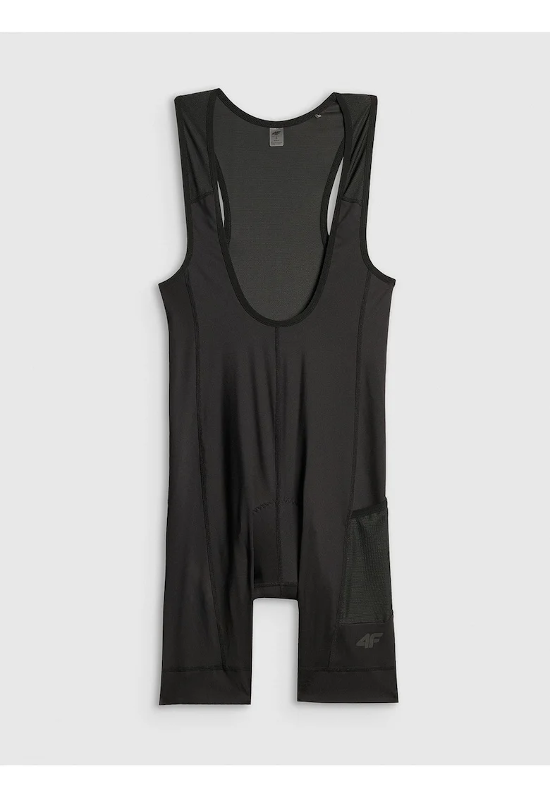 Pantaloni scurti de ciclism dama,  cu bretele, ventilatie, negru, material 4FDry
