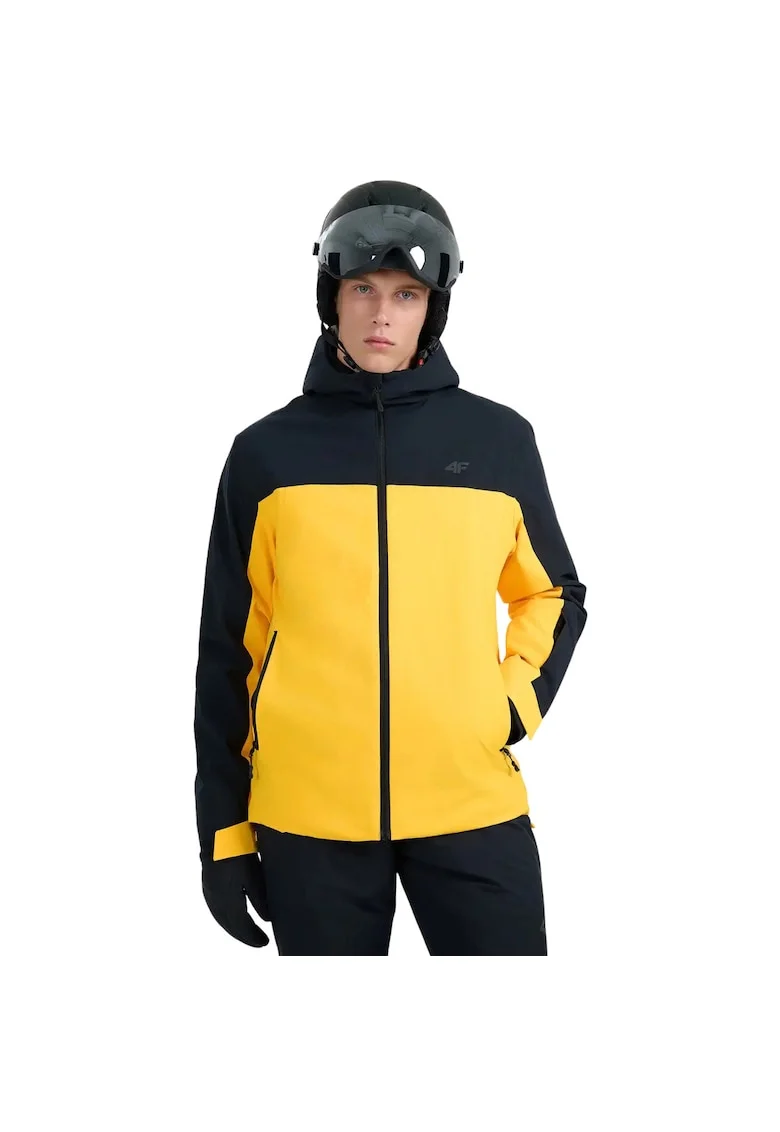 Jacheta sport barbati M0787,  Poliester, Portocaliu/Negru,