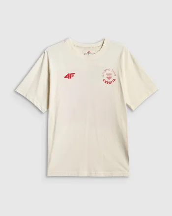 Tricou sport pentru barabati,  lejer, alb, bumbac