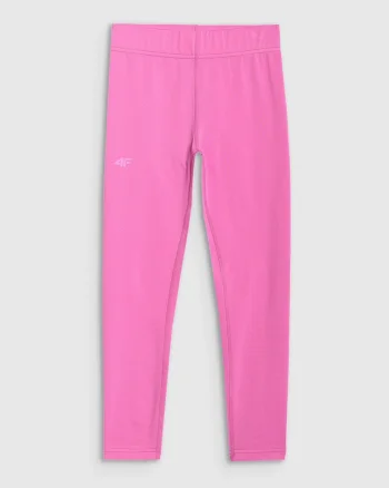 Pantaloni sport copii,  lenjerie termica, slim fit, roz, material cu uscare rapida,