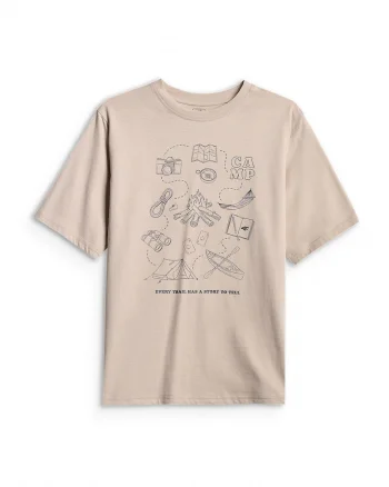 Tricou sport  pentru baieti, croiala lejera, bej, bumbac