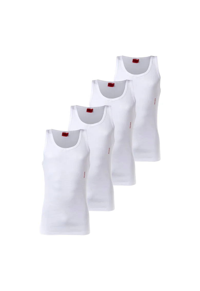 Set de topuri din amestec de bumbac - 4 piese, Alb