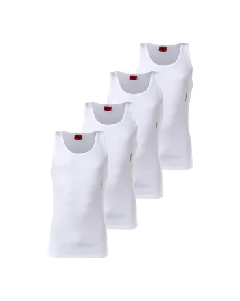 Set de topuri din amestec de bumbac - 4 piese, Alb