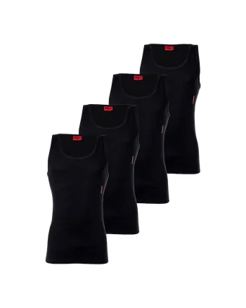 Set de topuri din amestec de bumbac - 4 piese, Negru