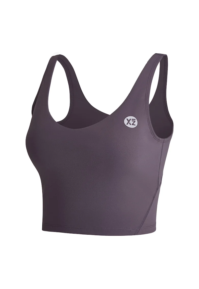 Top crop cu burete detasabil, Violet