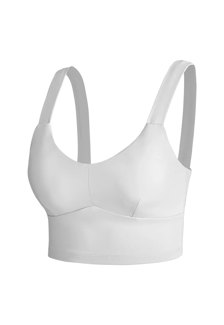 Top crop cu decolteu in V, Alb