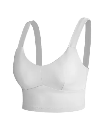 Top crop cu decolteu in V, Alb