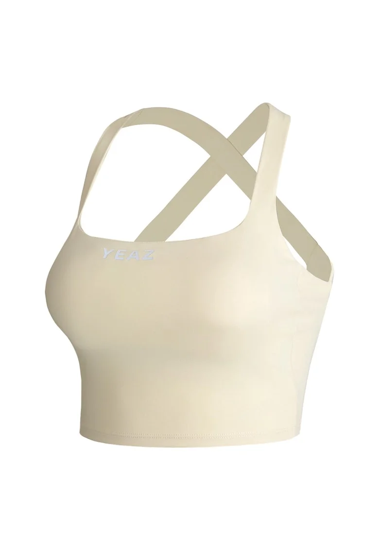 Top crop cu logo, Galben