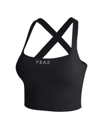 Top crop cu logo, Negru