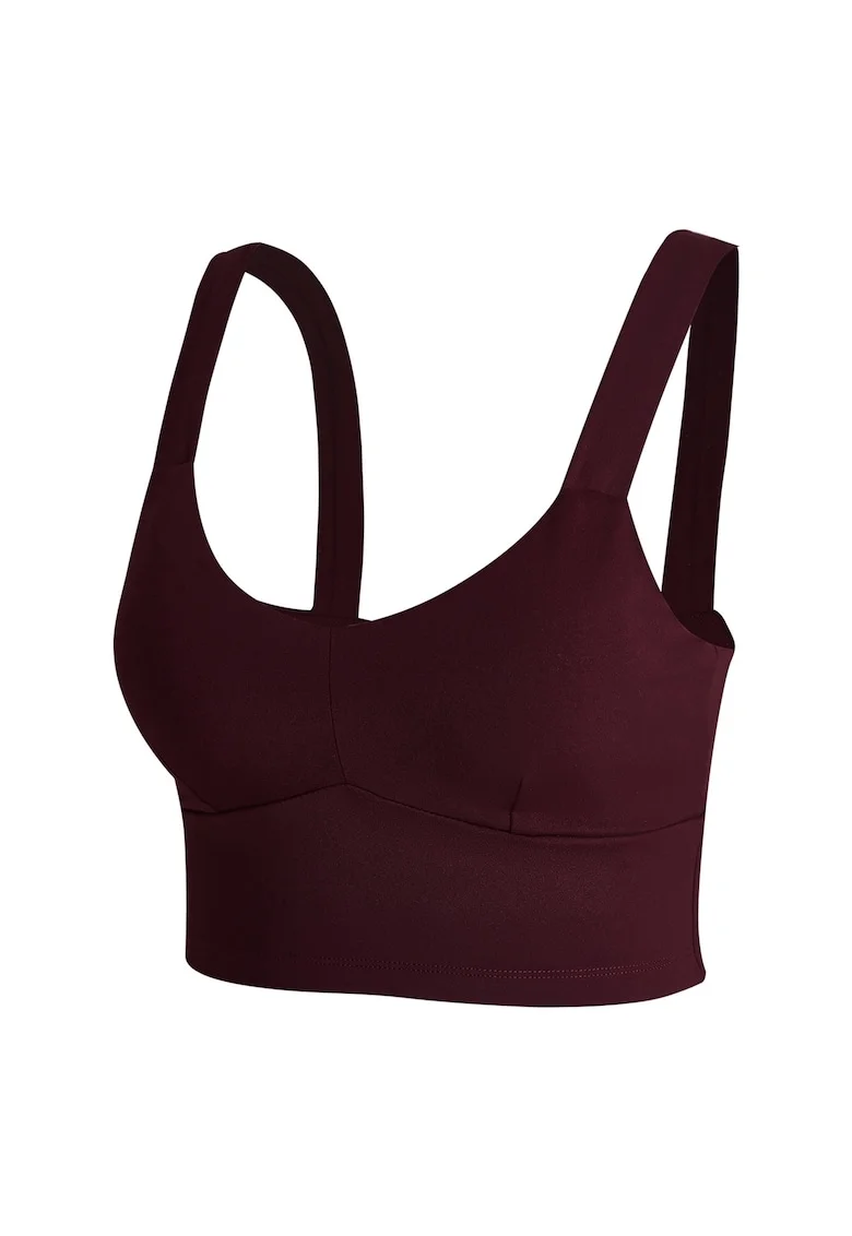 Top crop cu decolteu in V, Violet