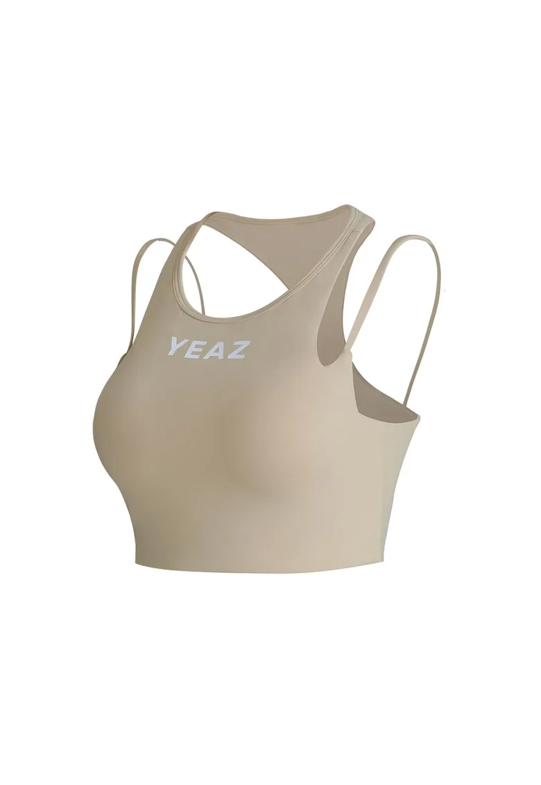 Top crop pentru antrenament Amorous, Bej