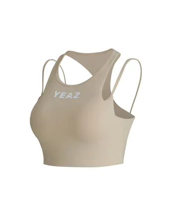 Top crop pentru antrenament Amorous, Bej