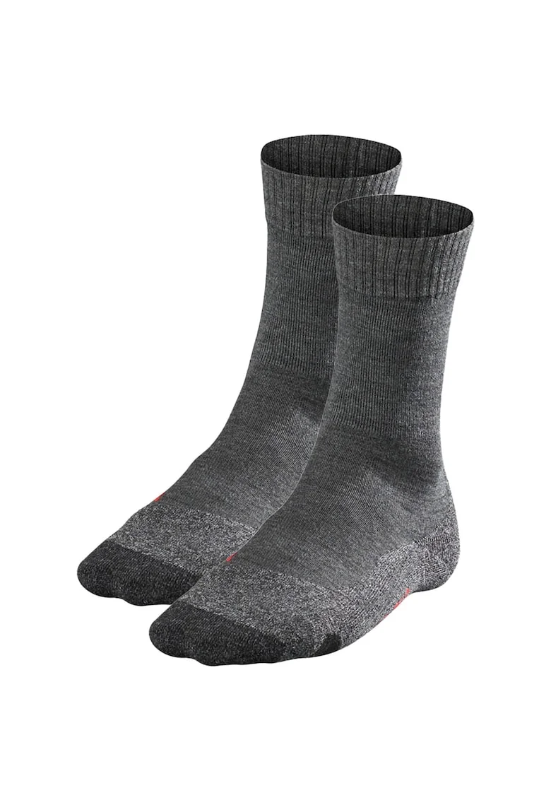 Set de sosete din amestec de lana, pentru trekking TK2- 2 perechi, Gri antracit