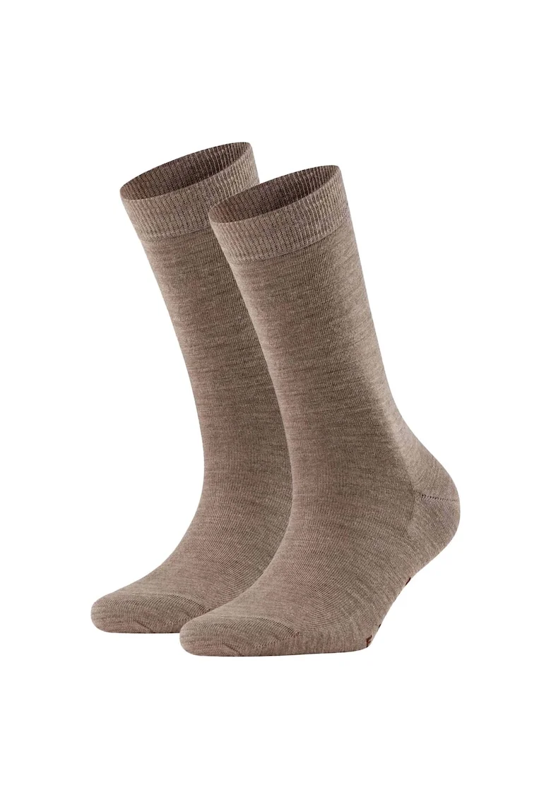 Set de sosete lungi din amestec de lana - 2 perechi, Maro taupe