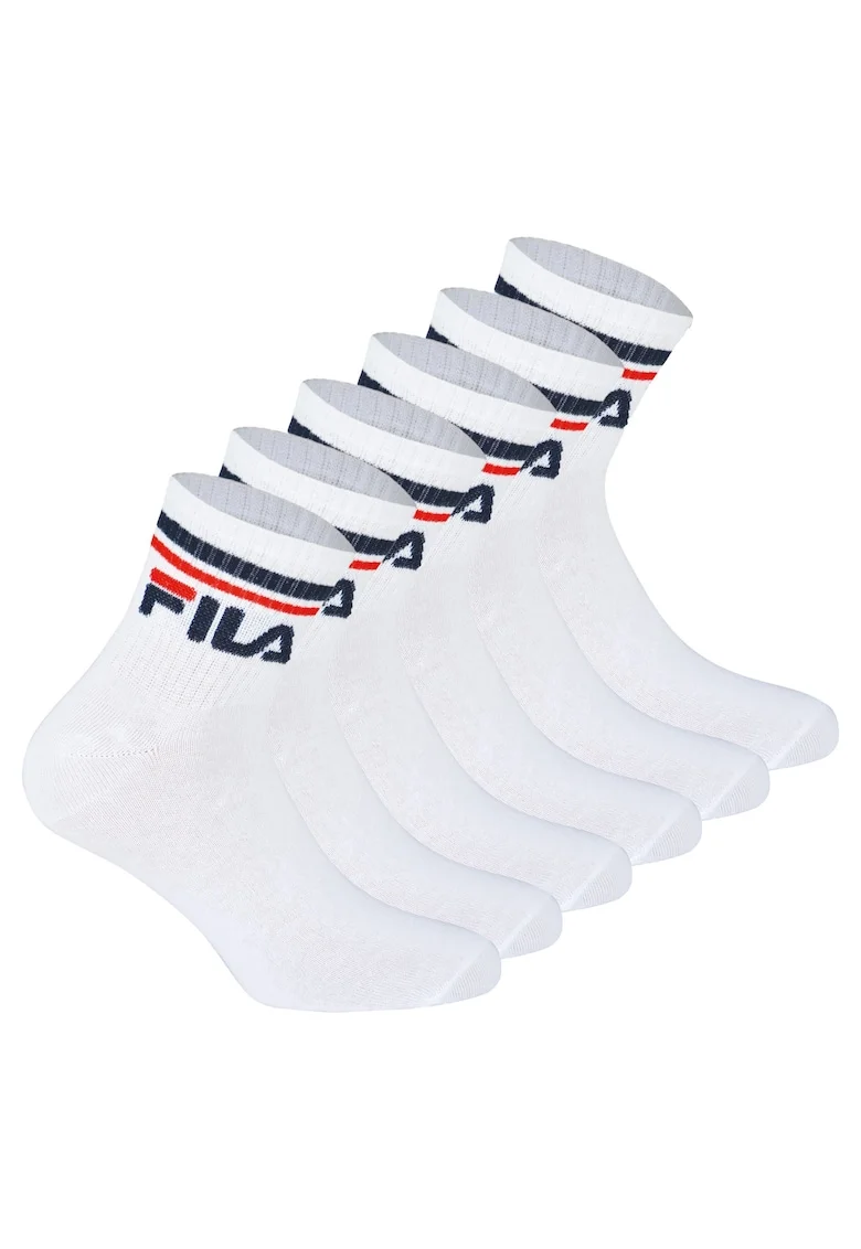 Set de sosete unisex pentru fitness Quarter - 6 perechi, Alb
