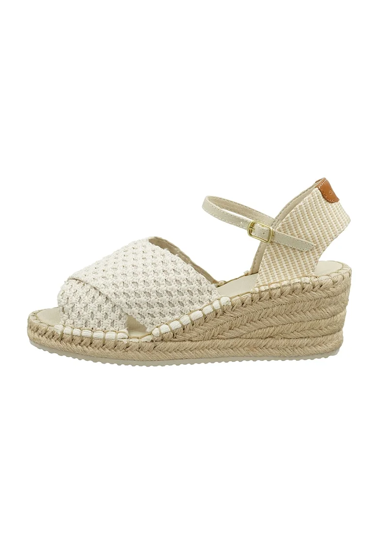 Espadrile wedge Luliza, Alb murdar