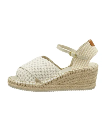 Espadrile wedge Luliza, Alb murdar