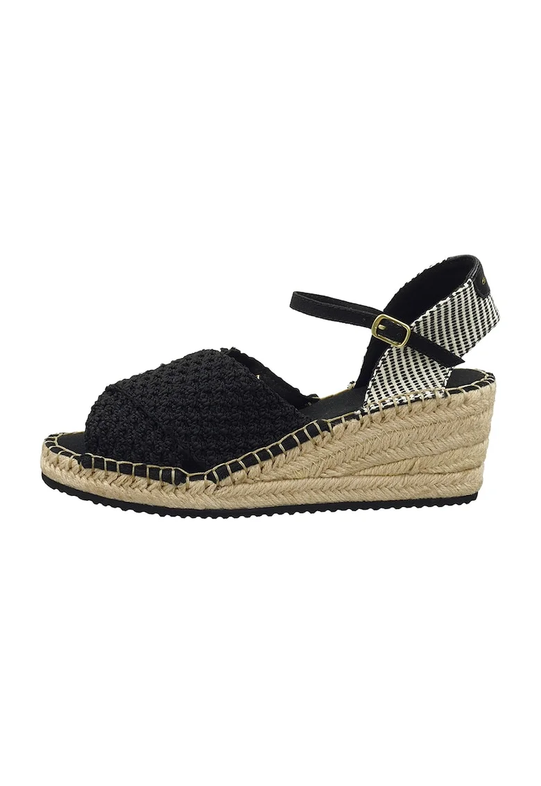 Espadrile wedge Luliza, Negru