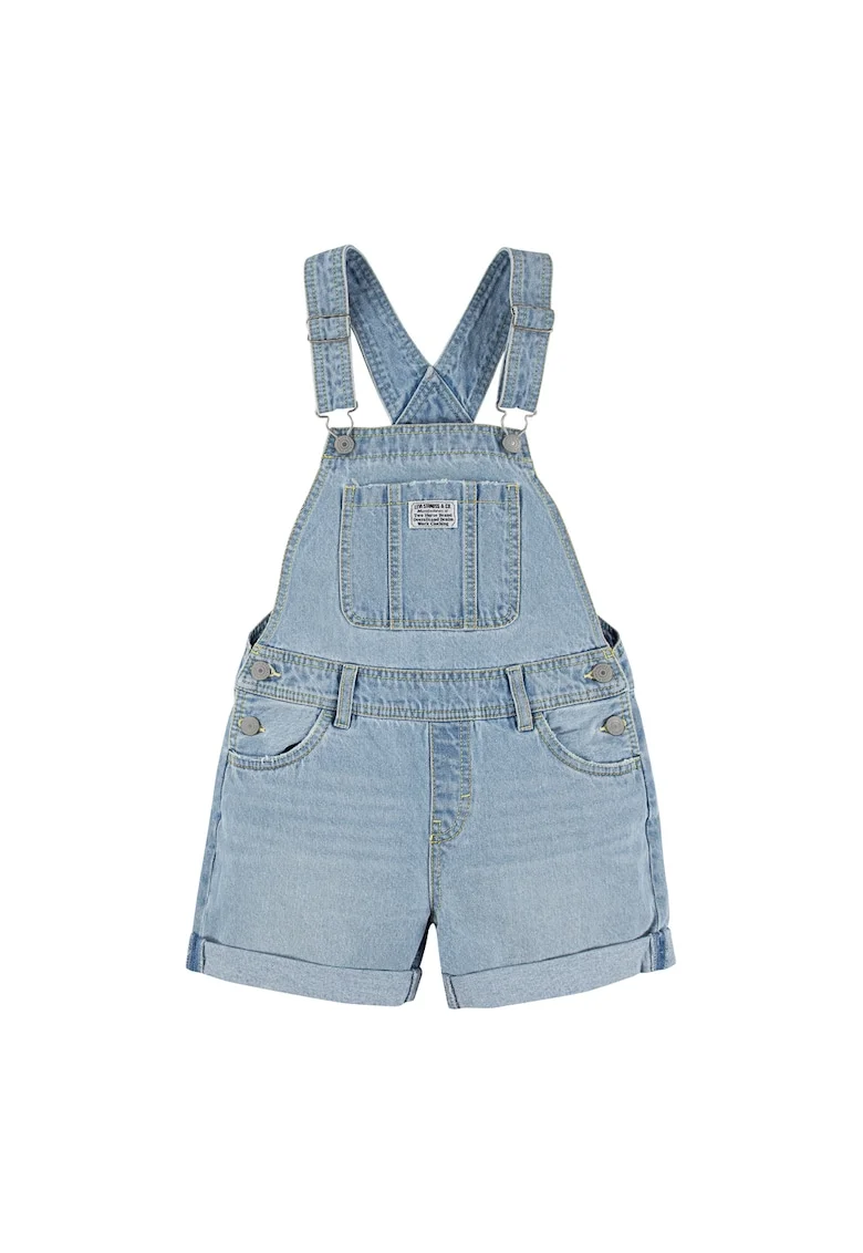 Salopeta de denim cu bretele ajustabile, Albastru prafuit