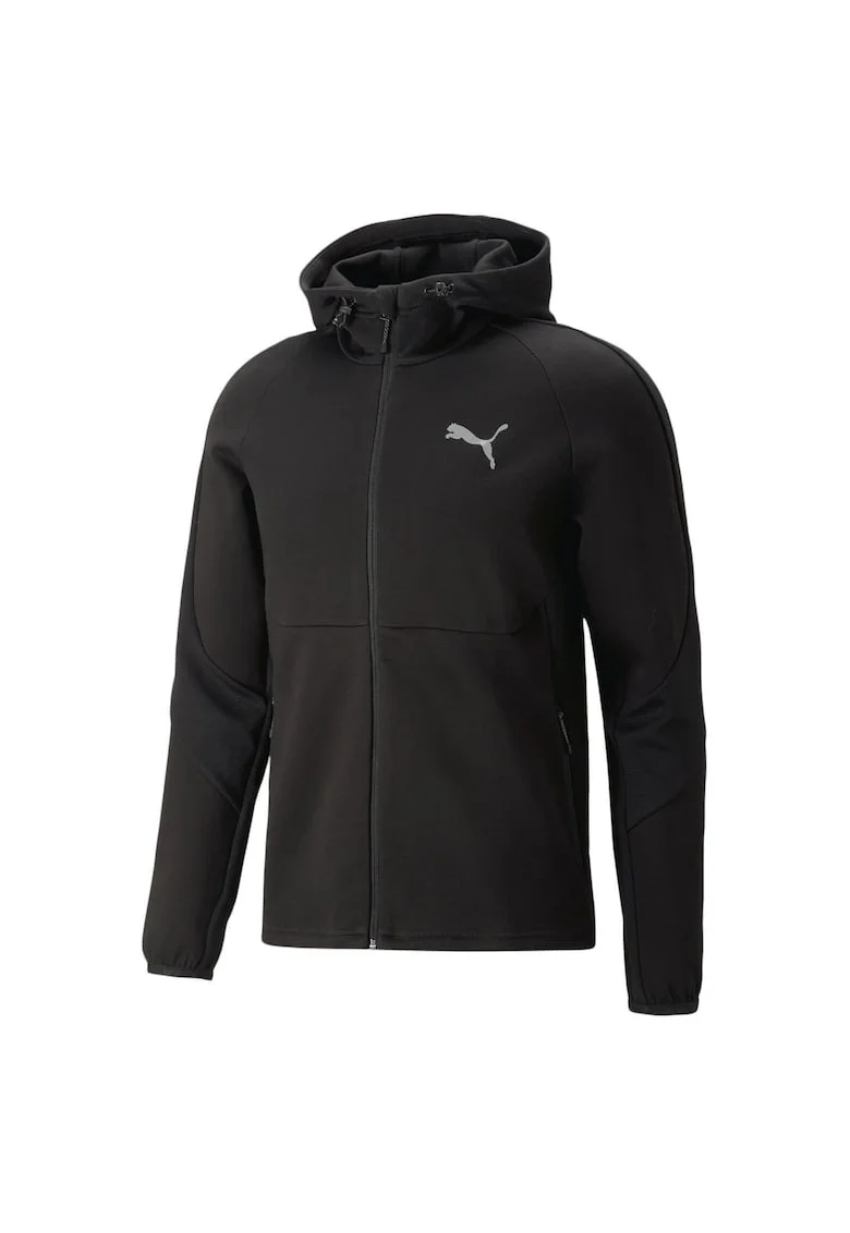 Hanorac cu fermoar Evostripe, Negru