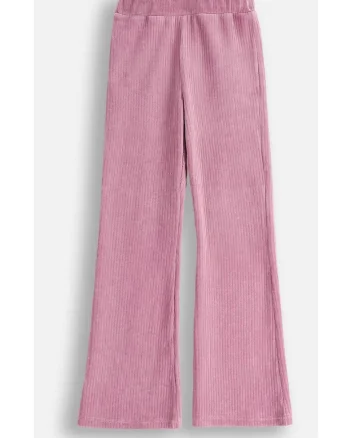 Pantaloni evazati cu aspect catifelat,