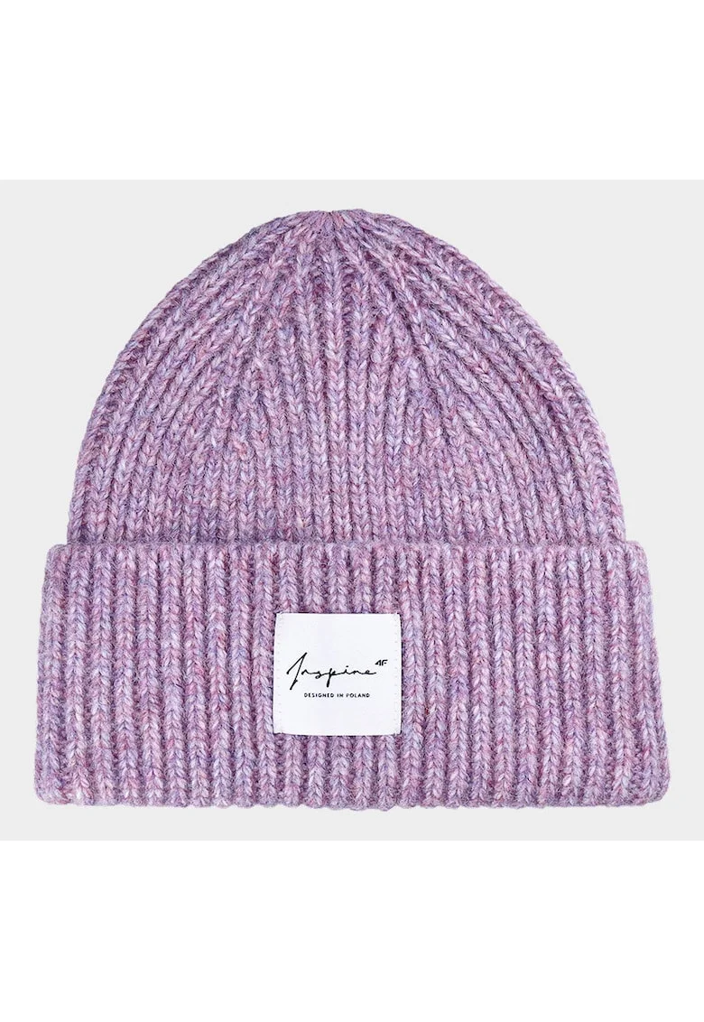 Caciula dama  beanie roz S-M, lana 10%